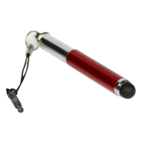 Стилус писалка сгъваема 3.5 мм жак за капацитивни тъч дисплеи универсална - червена